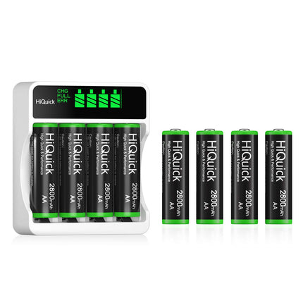 HiQuick universaalne akulaadija 8 AA patareiga, laadija NI-MH/NI-CD Mignon AA Micro AAA patareidele, HD LCD-ekraan, kiirlaadija laetavatele akudele