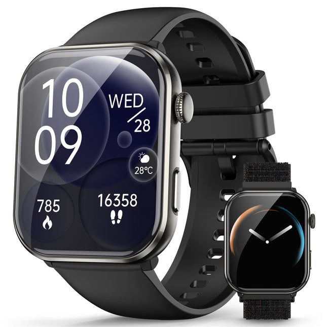 Blackview Smartwatch Men Women, AMOLED Screen Always-On, Fitness Watch with Phone Function, Make/Receive Calls, Sports Watch 100+ Sport Modes, Heart Rate Sleep Monitor, Pedometer, Watch for Android iOS