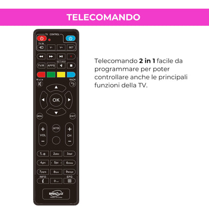 Tivùsat Combo Q80 4K dekooder must, aktiveeritav salvestusfunktsioon, 2-ühes kaugjuhtimispult, Tivusat 4k kaart kaasas