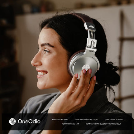 OneOdio Bluetooth-kõrvaklapid kõrva otsa [kuni 110 tundi ja BT 5.2] Juhtmevabad Bluetooth-kõrvaklapid 50 mm draiveritega, HiFi stereo kokkupandavad juhtmevabad kõrvaklapid mikrofoniga sülearvuti/mobiiltelefoni/arvuti jaoks - hõbepruunid