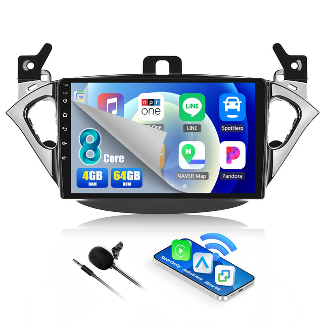 4G+64G 8Core CAMECHO Android 13 Car Radio for Opel Corsa 2015-2019/Opel Adam 2013-2016 with Navigation Carplay Android Auto, 9 inch Screen Radio 2 Din with Bluetooth RDS/FM WiFi Mirror Link DSP