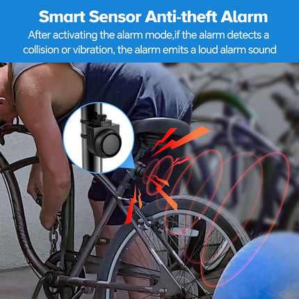 XIAOKOA sissemurdmisalarm, intelligentne alarm juhtmevaba kaugjuhtimispuldiga, veekindel intelligentne vibratsioonianduri alarm, sobib jalgrattale/mootorrattale/elektrisõidukile/tõukerattale