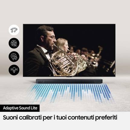 SAMSUNG Soundbar HW-C430/ZF C-Series, 3 speakers, subwoofer included, 2.1-channel audio, Adaptive Sound Lite, Black 2023