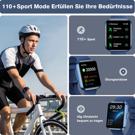 Fitpolo nutikell meestele ja naistele telefonifunktsiooniga (kõnede tegemine/vastuvõtmine), aktiivsusmonitor ja spordikell enam kui 110 spordirežiimiga, pulsi-/unemonitor, sammulugeja, nutikell Alexaga Androidile ja iOS-ile