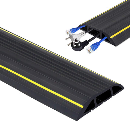 Floor cable bridge, 3M floor cable duct, flexible PVC floor cable protection, floor cable cover for office, workshop, warehouse, concert etc., cable protection and prevention of tripping hazards