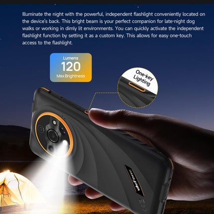 Ulefone Armor X31 PRO 5G Outdoor Smartphone Unlocked, 64MP+25MP Camera (Night Vision &amp; Flash), 5G 16GB+256GB, 6.56" HD+120Hz, IP68 Android 14 Rugged Phone, 3 Card Slots, GPS NFC Orange