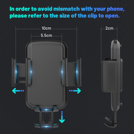 SEEKONE universal cell phone holder for car cup holder cell phone holder smartphone holder cup mount for cars, suitable for all smartphones with a size of 5.5 cm to 10 cm.