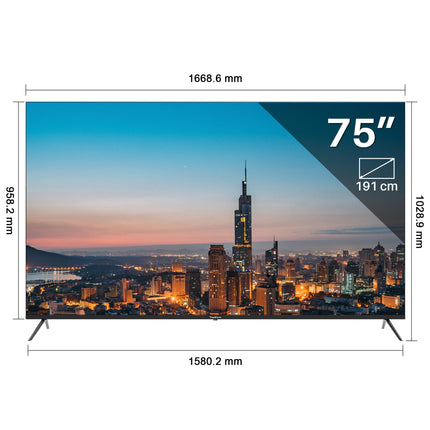 TEEVIEW TV75QQG-EU 75" Google Smart QLED 4K UHD TV, Wi-Fi, Bluetooth, 3x HDMI, Triple Tuner, Voice Control, Integrated Streaming Apps