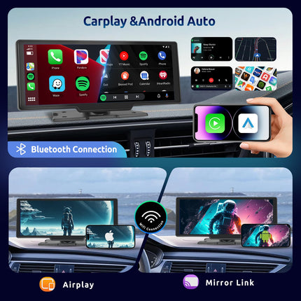Hodozzy 10,26-tolline puutetundlik ekraan, juhtmevaba Carplay, juhtmevaba Android Auto, kaasaskantav autoraadio, Carplay FM-saatja, Bluetooth, digitaalne meediavastuvõtja tahavaatekaameraga ja 64G-SD-ga