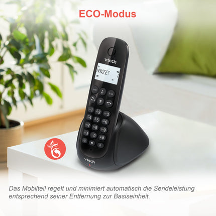 VTech CS1451 DECT Telephone Cordless 2 handsets with answering machine, hands-free function, call blocking, caller ID/call waiting function, backlit display, ECO mode Low radiation