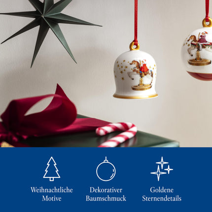 Villeroy &amp; Boch – Annual Christmas Edition Annual Bell 2024 Colorful, Christmas Bell, Tree Decoration, Christmas Decorations, Collectible, Premium Porcelain, Plastic