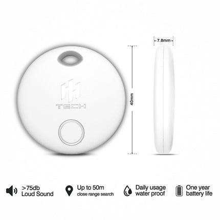 HH-SmartTag Lite Apple iOS-ile: võtmeleidja, esemete leidja, leia oma rahakott ja väärisesemed üle maailma, ühildub iPhone'i rakendusega Find My, kasutab täiustatud rahvahulga ja