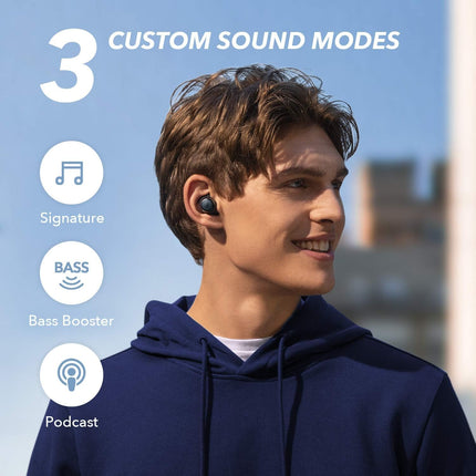 Soundcore A1 kõrvasisesed spordi Bluetooth-kõrvaklapid, juhtmevabad kõrvaklapid kohandatud heliga, 35 tundi taasesitust, juhtmevaba laadimine, USB-C laadimine, IPX7 veekindlus, nuppudega juhtimine