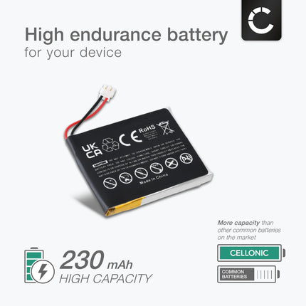 CELLONIC, Battery for Smartwatch &amp; Fitness Bracelet compatible with Garmin Fenix ​​5, 5X, Forerunner Approach S60, 935 (3.7V, 230mAh)
