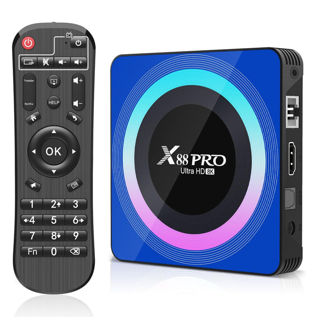ADDCOLOR Android TV Box, Android 13 Box 2 GB muutmälu ja 16 GB ROM-iga RK3528 neljatuumaline 64-bitine Cortex-A53 protsessor, toetab 2.4/5.0GHz WiFi6 BT5.0 HD 8K 10/100M Etherneti HDMI 2.0