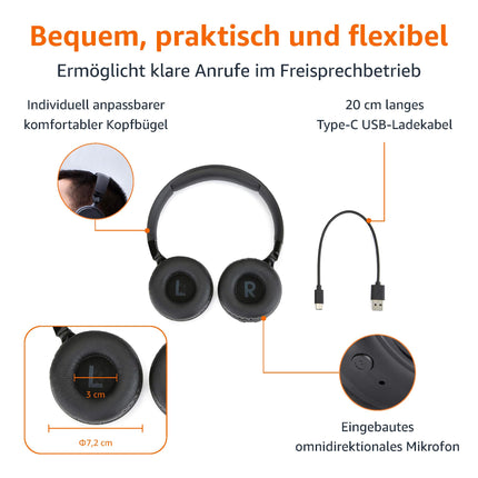 Amazon Basics juhtmevabad Bluetooth-kõrvaklapid, 35 tundi mänguaega, üks suurus, mustad