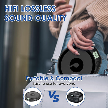 Gueray CD Player Portable CD Player Children Portable CD Player for Car Discman with Headphones LCD Display Support ASP PROG Memory Function Repeat Function Sound Effect
