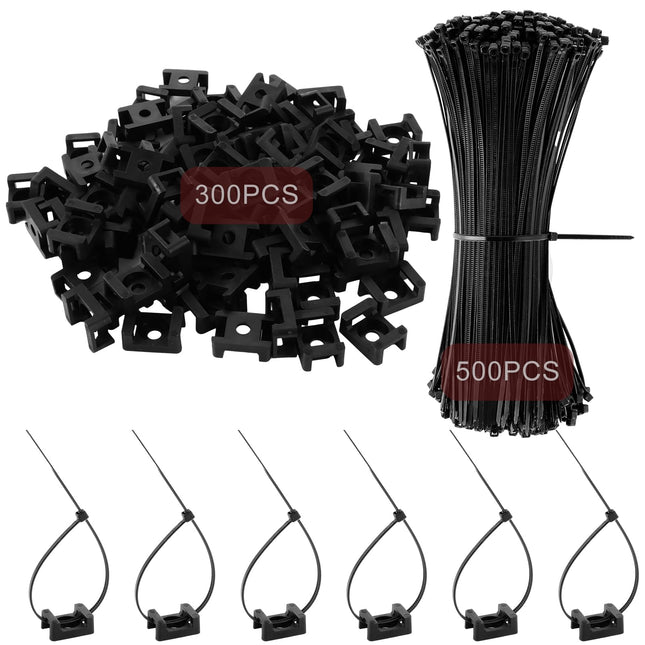 YAYODS 800-osaline kaablisidemehoidja kinnitusalus kaablisidemetele kruviauguga - 21x15x9MM nailonist kaablisidemehoidja sadulakinnitus - must kaablihoidja kruvidega kaabli kinnitamiseks