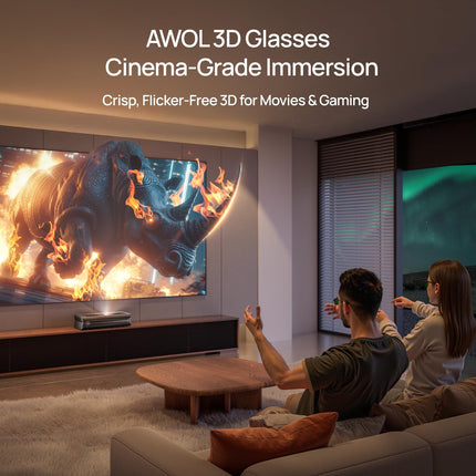AWOL VISION DLP Link 3D-prillid, laetavad aktiivkatikuga prillid, ühilduvad AWOL VISION LTV-2500, LTV-3500, Vanish TV ja teiste DLP-Link 3D-projektoritega (2 tk komplektis)