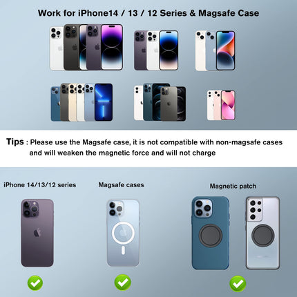 OHLPRO autotelefoni hoidik laadimisfunktsiooniga, Magsafe autokinnituse ja iPhone 16/16 Pro/16 Pro Maxi ning 15/14/13/12 seeria jaoks, 360° pööratav ülitugev magnet sobib enamikele sõidukitele