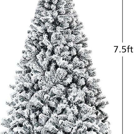 Giantex SPSUPE Artificial Christmas Tree made of high-quality PVC, flocked, with solid metal stand, ideal for indoor and outdoor use (2.5 m), white