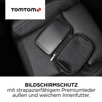 TomTom Premium nahkümbris GO Discoverile ja Expertile, 17,8 cm (7 tolli), must, 18 cm ja kahe USB-ga auto kiirlaadija, 2,4 A pordi kohta