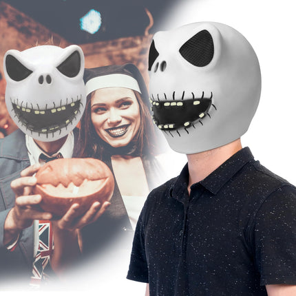 Yearsahrk Jack Skellingtoni maski kostüüm lateksist anime mask õudusunenägu jõulud Jacki mask karnevali halloweeni kostüümi rekvisiidid täiskasvanutele (Jack Skellingtoni mask)