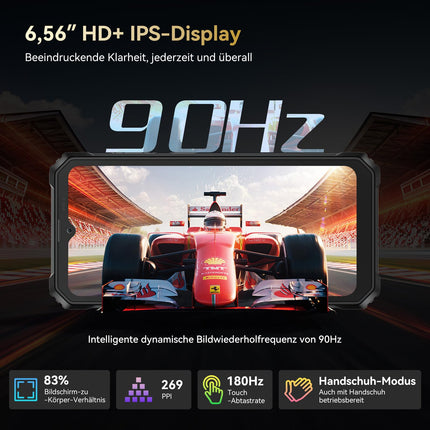 Blackview BV6200 Plus õuetelefon 11000mAh 24GB+256GB/2TB, Android 14 õuetelefon ilma lepinguta, 98DB kõlar, 6.56" 90Hz, IP69K veekindel, ehitusplatsi telefon, 16MP+13MP/kaks 4G/OTG/GPS/NFC
