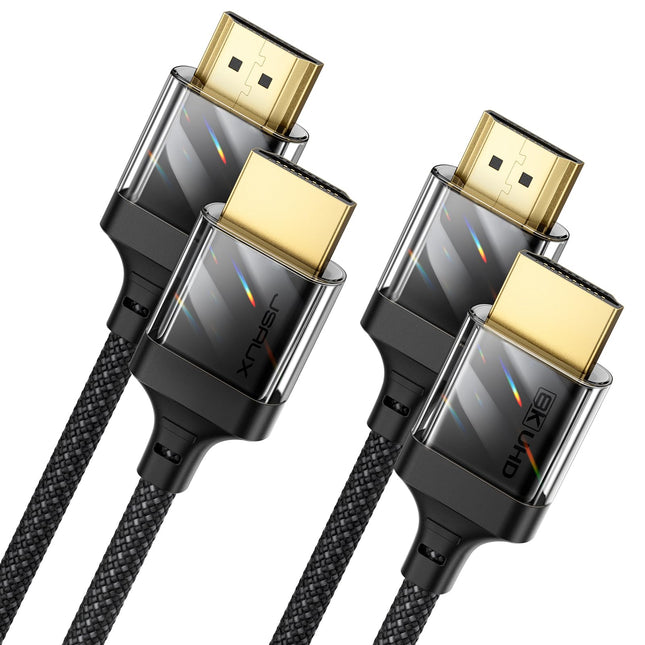 JSAUX 8K HDMI-kaabel 3 meetrit (2-pakendis) | 4K ja 8K HDMI 2.1 kaabel 48Gbps kiire HDMI | 4K@120Hz 144Hz, 8K@60Hz, HDCP 2.2 ja 2.3, HDR 10+, eARC ühildub monitori UHD teleri, PS5, PS4 Dolby Visioniga - must