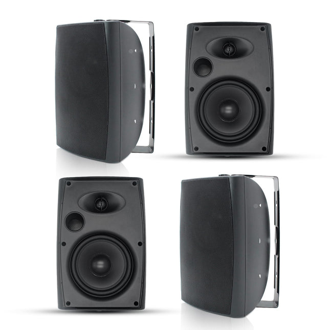 Herdio 6.5-inch 800W Wired Waterproof Passive Outdoor Speakers with Powerful Bass, Wall-Mounted Speakers for Patio, Garage, Covered Deck, All-Weather Durability