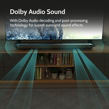 i-box Soundbar teleriseadmetele, Dolby Surround Soundi, Bluetoothi, AUX-i, HDMI ARC-i ja USB-ga teleritele mõeldud helisüsteem arvutikõlarite, muusika, filmide, monitori ja kodukino jaoks, stereokõlaritega