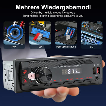 Autoraadio Bluetooth 5.0, FM/AM/7 värvitooniga autoraadio Bluetooth käed-vabad süsteemiga, 1 DIN autoraadio 2 USB/AUX/SD/MP3 mängija puldiga, iOS/Android tugi