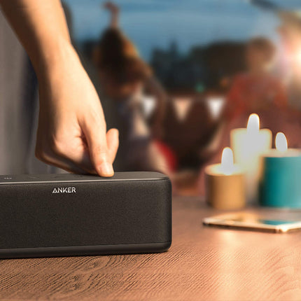 Anker Soundcore Boost Bluetooth speaker upgrade with fantastic sound, BassUp, 12 hours of playback, USB-C, IPX7 water resistance, wireless with custom EQ in the app, stereo pairing