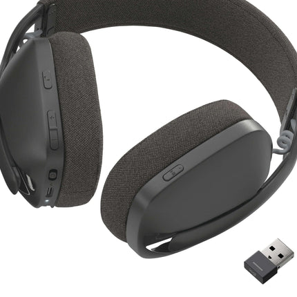 Logitech Zone Vibe 125 Wireless Headphones with Noise-Cancelling Microphone, Bluetooth, USB-A Receiver; Works with Zoom, Google Voice, Google Meet, Mac/PC - Graphite