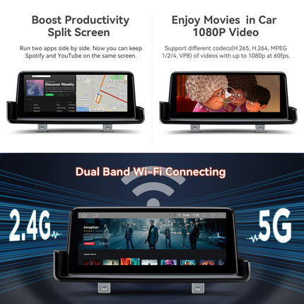 XTRONS 10,25-tolline IPS-ekraan Android 14 autoraadio Octa Core 4+64GB sisseehitatud 4G LTE WiFi GPS Bluetooth automäng valikuline DAB DVR OBD TPMS BMW 3. seeria E90 jaoks ilma originaalekraanita vasakpoolse rooliga