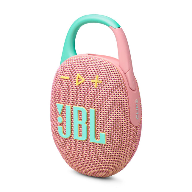 JBL Clip 5 – roosa – kaasaskantav Bluetooth-kõlar JBL Pro heli, sügava bassi ja mänguaja võimendusega – veekindel ja tolmukindel – 12-tunnine aku tööiga