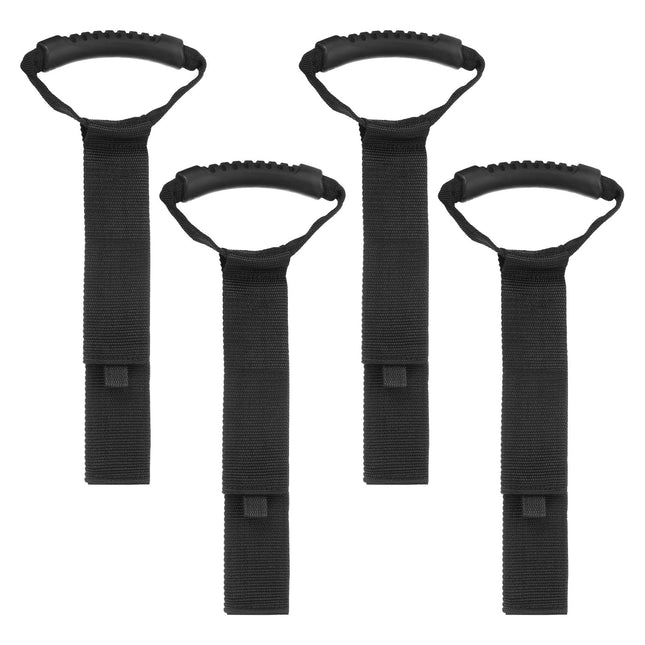 sourcing map Extension Cord Holders, 435 mm, Heavy Duty Garage Carrying Straps for Power Cords, Cables, Hoses, Ropes, Black, 4 Pack
