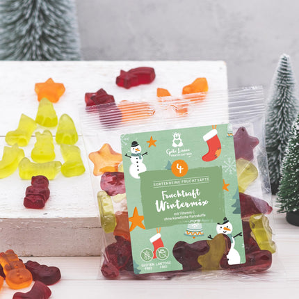 naschlabor x Good Mood Christmas Fruit Juice Bear | Single-variety fruit juices | No artificial colors or flavor enhancers | Gluten- and lactose-free (Winter Mix Fruit Juice) 23 x 150g