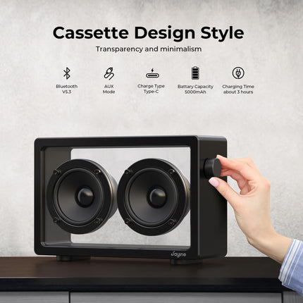 JAYINE Portable Bluetooth Speaker, 16W Minimalist Speakers, Bluetooth Wireless Loud Speakers, HD Powerful Sound and Wide Compatibility, V5.3 for Indoor and Outdoor, Black
