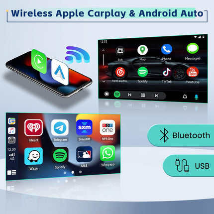 [8-tuumaline 4G+64G] Inefala Android 13 autoraadio 2 DIN VW Golfile, Polo Tiguanile, Caddy Touranile, 9-tolline puuteekraan juhtmevaba Carplay ja Android Auto funktsiooniga, BT GPS WiFi 59UI RDS FM mikrofoniga tahavaatekaamera