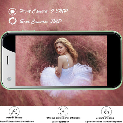 Hipipooo Mini 3G lukustamata telefon 2,5-tolline Android 6.0 nutitelefon 1 GB RAM 8 GB ROM Dual SIM 1580mAh 0,3 MP + 5 MP kaameraga lastetelefon