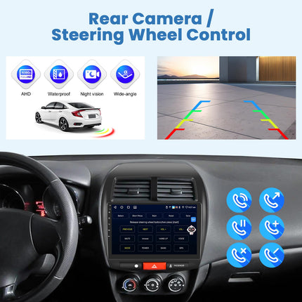 OiLiehu 4+64G Android 13 topelt-Din raadio CarPlay Android Auto Mitsubishi ASX 1/Peugeot 4008/Citroen C4 autoraadio ekraaniga 10,1-tolline autoraadio Bluetooth FM RDS GPS WiFi SWC + tahavaatekaamera