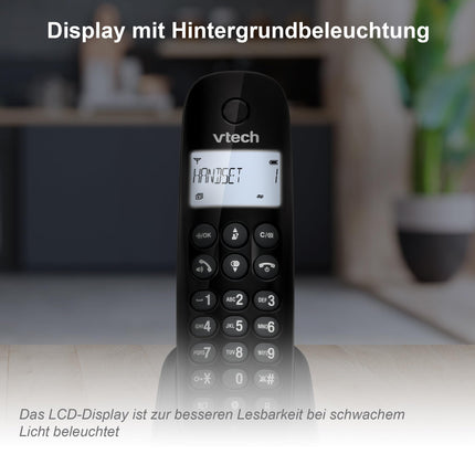 VTech CS1401 DECT Cordless Phone with 2 Handsets, Call Blocker, Speakerphone, Caller ID/Call Waiting, Backlit Display, ECO Mode, Low Radiation, Black