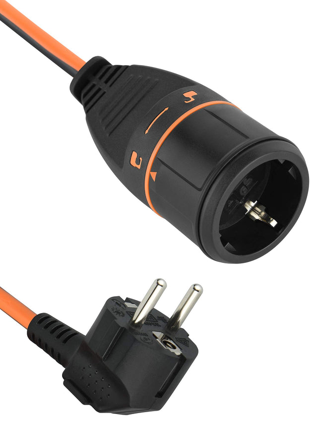 Electraline 01650 pikendusjuhe 3M 3G1.5 koos Electralock pistikupesaga ja toiteühenduse lukustussüsteemiga, mis hoiab ära ühendatud seadme juhusliku lahtiühendamise selle kasutamise ajal.