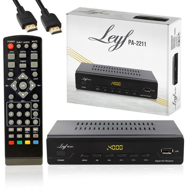 LEYF PA-2211 kaabelvastuvõtja DVB-C digitaalne kaabeltelevisioon Full HD teler (DVB-C / C2, HDTV, DVB-T/T2, HD, SCART, USB) + HD-kaabel, kaabeltelevisioon sobib kõikidele kaabeloperaatoritele