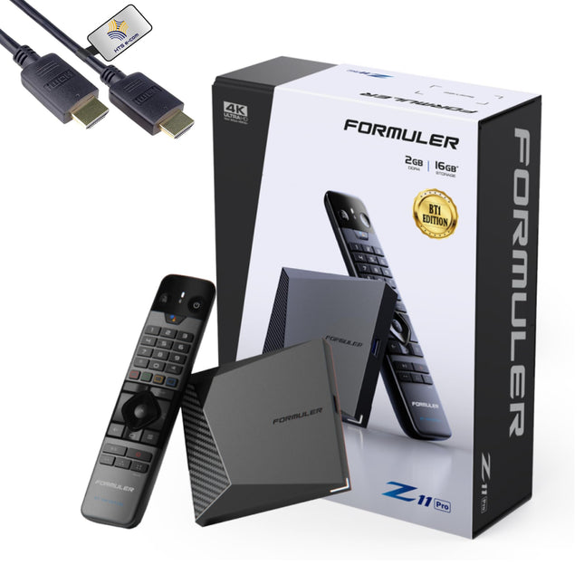 Formuler Z11 PRO 4K BT1 Edition Android 11 OTT meediapleier, 4K UHD HDR10+ nutikas OTT IP meedia voogedastusboks WiFi-ga, BT kaugjuhtimispult, Widevine L1 tugi, MYTVOnline3 rakendus, HTS e-com HDMI-kaabel