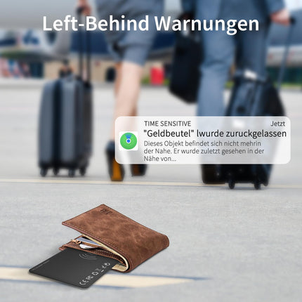 WAFTING Slim Wallet Tracker Card, Rechargeable Wallet Finder Compatible with Apple Find My App (iOS Only), Wallet Tracker for Travel Suitcase, Purse (2 Pack)
