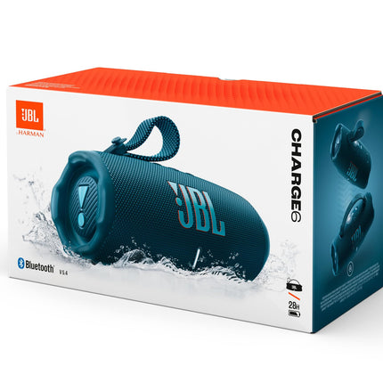 JBL Charge 6, Portable Bluetooth Speaker, 28 Hour Battery Life, IP68 Waterproof, Dust and Shock Resistant, Pro Sound with AI Sound Boost, Auracast Multi-Speaker, Blue