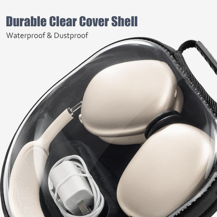 ProCase Headphone Case for the new AirPods Max, Waterproof Headphone Bag with Sleep Mode, Dustproof Carrying Case Travel Bag for AirPods Max Headphone Case - Black