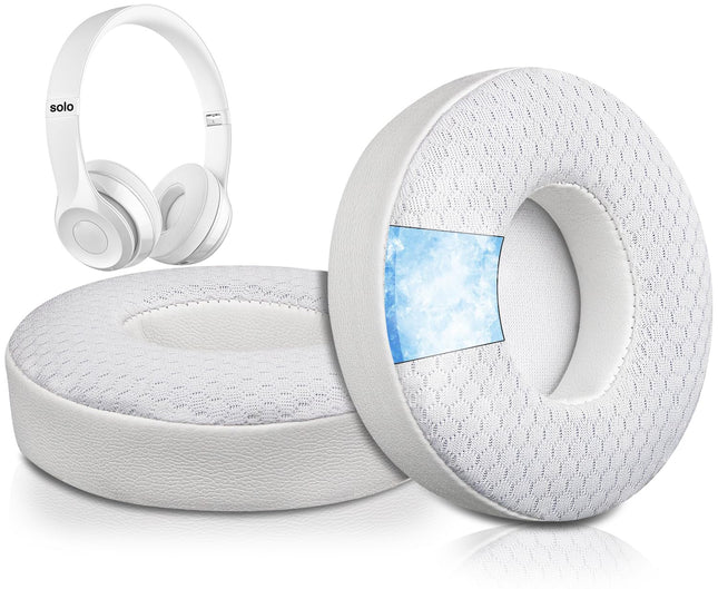 SoloWIT® Cooling Gel Replacement Ear Pads for Beats Solo 2 &amp; Solo 3 Wireless On-Ear Headphones, Cushions with High-Density Noise-Isolating Foam, Extra Thickness